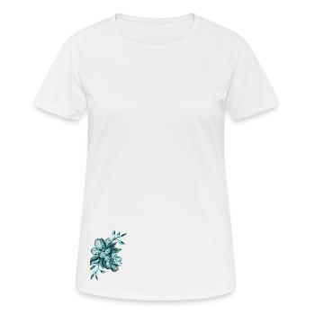 fleurs bleues - T-shirt respirant Femme - blanc - Devant - AI Model Female 172 dark (172cm)