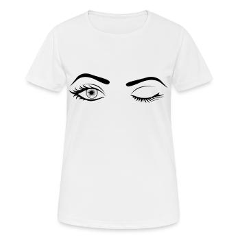 Eyelash Wink Feminine - Women's Breathable T-Shirt - white - Front - AI Model Female 172 dark (172cm)