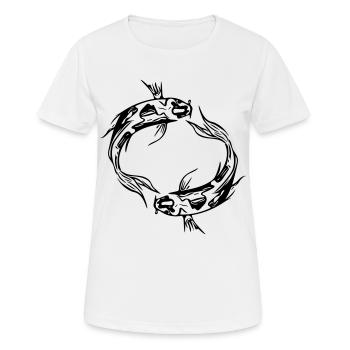 Deux poissons vector Koi Carpe - T-shirt respirant Femme - blanc - Devant - AI Model Female 172 dark (172cm)