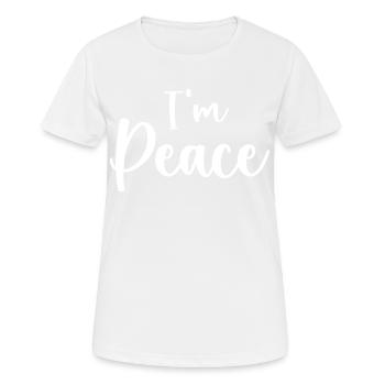 Ich komme in Frieden Ich bin Frieden Lustiges Paar - Frauen T-Shirt atmungsaktiv - Weiß - Vorne - AI Model Female 172 dark (172cm)