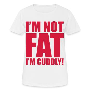 Fat - Frauen T-Shirt atmungsaktiv - Weiß - Vorne - AI Model Female 172 dark (172cm)