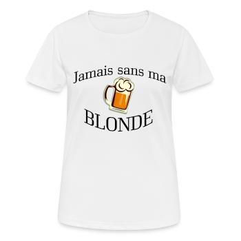Jamais sans ma blonde - T-shirt respirant Femme - blanc - Devant - AI Model Female 172 dark (172cm)