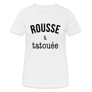 Rousse & tatouée - T-shirt respirant Femme - blanc - Devant - AI Model Female 172 dark (172cm)