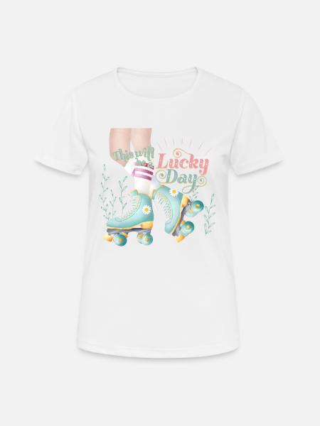 Fille de patin à roulettes - T-shirt respirant Femme - blanc