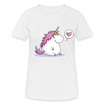Licorne épais avec coeur - T-shirt respirant Femme - blanc - Devant - AI Model Female 172 dark (172cm)