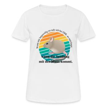 Wenn mir langweilig ist rufe ich bei DHL an und... - Frauen T-Shirt atmungsaktiv - Weiß - Vorne - AI Model Female 172 dark (172cm)