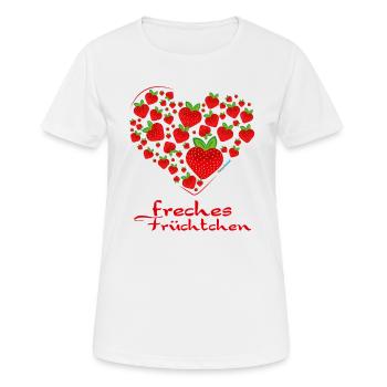 freches Früchtchen Erdbeere für jeden Geschmack - Frauen T-Shirt atmungsaktiv - Weiß - Vorne - AI Model Female 172 dark (172cm)