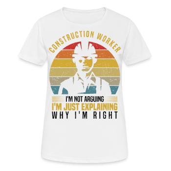 Construction worker - Women's Breathable T-Shirt - white - Front - AI Model Female 172 dark (172cm)