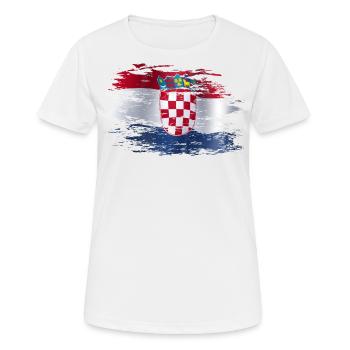 Croatia used - Women's Breathable T-Shirt - white - Front - AI Model Female 172 dark (172cm)