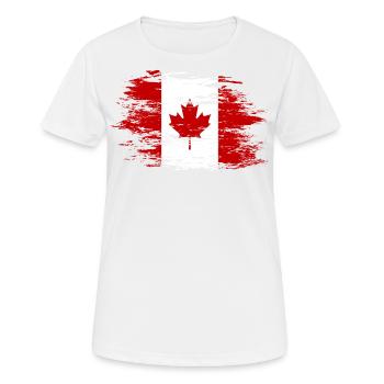 Kanada Flagge used - Frauen T-Shirt atmungsaktiv - Weiß - Vorne - AI Model Female 172 dark (172cm)