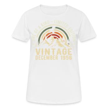 Dezember 1956 - Ausgezeichnet seit Dezember 1956 - Frauen T-Shirt atmungsaktiv - Weiß - Vorne - AI Model Female 172 dark (172cm)