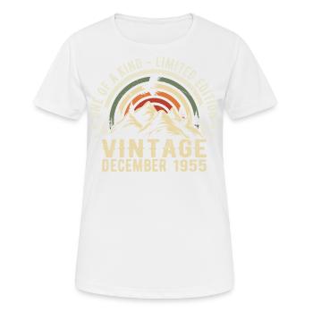 Dezember 1955 - Ausgezeichnet seit Dezember 1955 - Frauen T-Shirt atmungsaktiv - Weiß - Vorne - AI Model Female 172 dark (172cm)