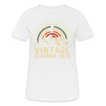 Dezember 1979 - Ausgezeichnet seit Dezember 1979 - Frauen T-Shirt atmungsaktiv - Weiß - Vorne - AI Model Female 172 dark (172cm)