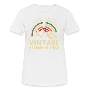 Dezember 1988 - Ausgezeichnet seit Dezember 1988 - Frauen T-Shirt atmungsaktiv - Weiß - Vorne - AI Model Female 172 dark (172cm)