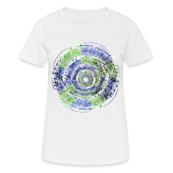 Music Circle Blau Grün - Frauen T-Shirt atmungsaktiv - Weiß - Vorne - AI Model Female 172 dark (172cm)