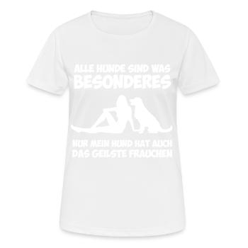 Das geilste Frauchen - Frauen T-Shirt atmungsaktiv - Weiß - Vorne - AI Model Female 172 dark (172cm)