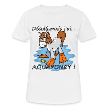 désolé mais j'ai aqua poney! - T-shirt respirant Femme - blanc - Devant - AI Model Female 172 dark (172cm)