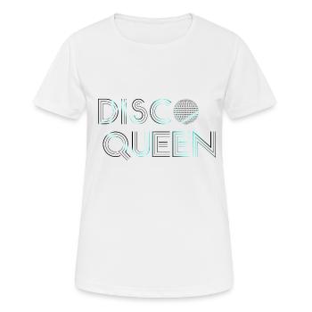 Disco Queen Neon Blue - Frauen T-Shirt atmungsaktiv - Weiß - Vorne - AI Model Female 172 dark (172cm)