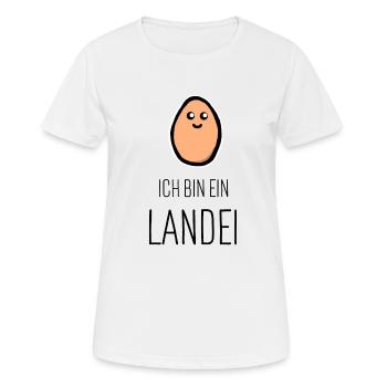 Ich bin ein Landei - Frauen T-Shirt atmungsaktiv - Weiß - Vorne - AI Model Female 172 dark (172cm)