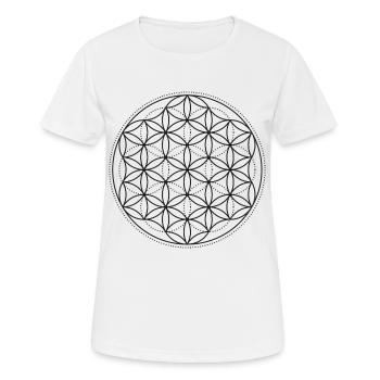 Lebensblume - Frauen T-Shirt atmungsaktiv - Weiß - Vorne - AI Model Female 172 dark (172cm)