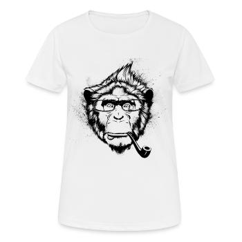Ironic Chimp - Women's Breathable T-Shirt - white - Front - AI Model Female 172 dark (172cm)