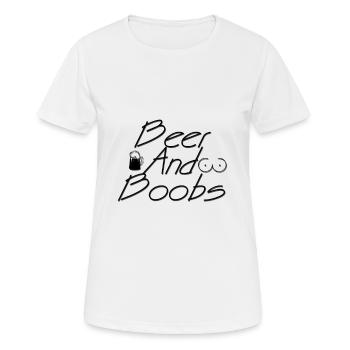 Beer and Boobs - Beer and Breasts - Women's Breathable T-Shirt - white - Front - AI Model Female 172 dark (172cm)