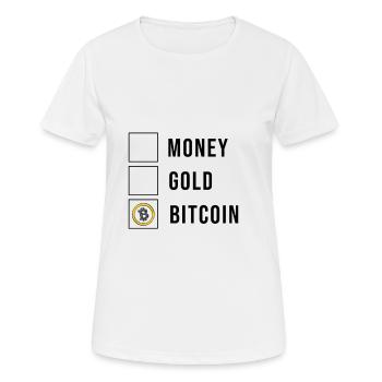Argent, or, bitcoin - argent, or, bitcoin - T-shirt respirant Femme - blanc - Devant - AI Model Female 172 dark (172cm)