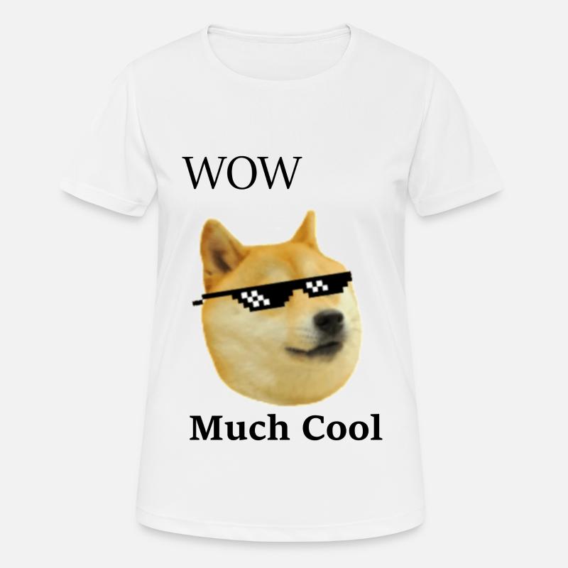 Doge Memeshirt Much cool - Women's Breathable T-Shirt - white