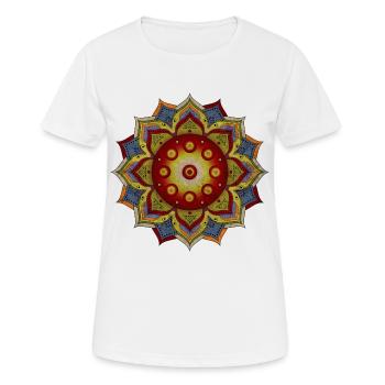 HANDPAN hang drum MANDALA natural colors - Frauen T-Shirt atmungsaktiv - Weiß - Vorne - AI Model Female 172 dark (172cm)