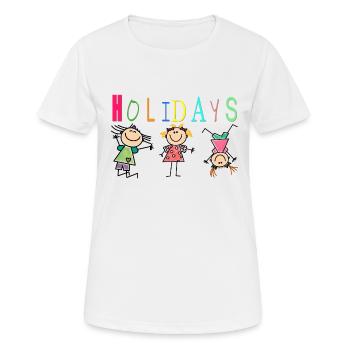 Urlaub - Frauen T-Shirt atmungsaktiv - Weiß - Vorne - AI Model Female 172 dark (172cm)