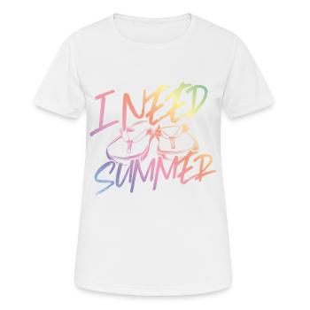 J’Ai Besoin D’été Flip Flops Plage - T-shirt respirant Femme - blanc - Devant - AI Model Female 172 dark (172cm)