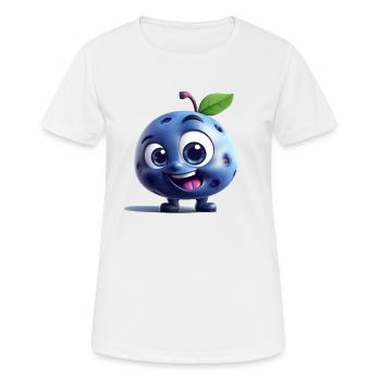 Eine lustige Blaubeere Obst funny Blueberry Fruit - Frauen T-Shirt atmungsaktiv - Weiß - Vorne - AI Model Female 172 dark (172cm)