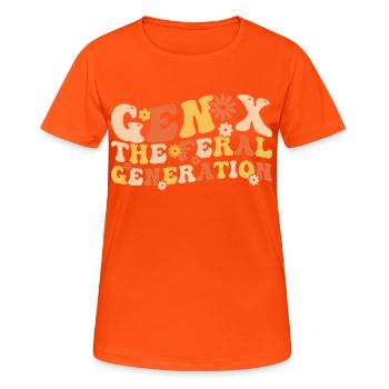 Gen X Die wilde Generation Lustig Generation X - Frauen T-Shirt atmungsaktiv - Neonorange - Vorne - AI Model Female 172 dark (172cm)