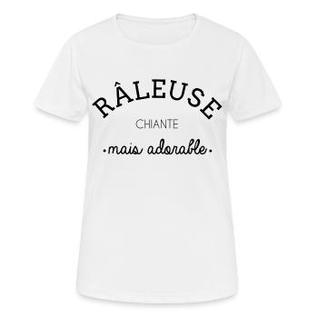 Râleuse chiante mais adorable - T-shirt respirant Femme - blanc - Devant - AI Model Female 172 dark (172cm)