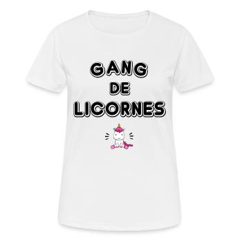 Gang de licornes - T-shirt respirant Femme - blanc - Devant - AI Model Female 172 dark (172cm)