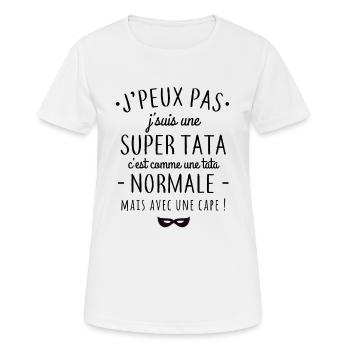 Super tata - T-shirt respirant Femme - blanc - Devant - AI Model Female 172 dark (172cm)