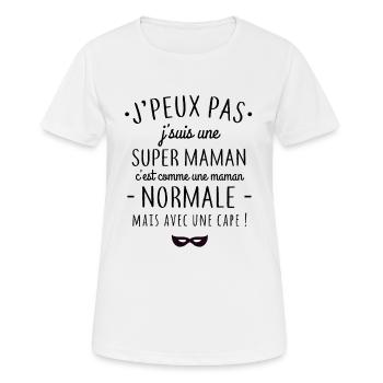 Super maman - T-shirt respirant Femme - blanc - Devant - AI Model Female 172 dark (172cm)