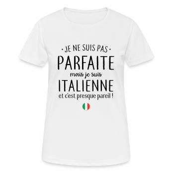 Je suis Italienne - T-shirt respirant Femme - blanc - Devant - AI Model Female 172 dark (172cm)