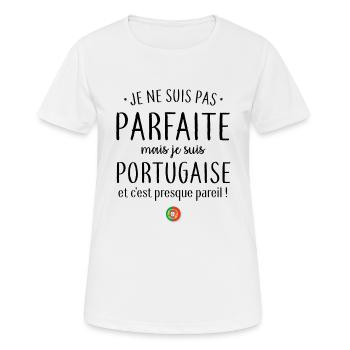 Je suis Portugaise - T-shirt respirant Femme - blanc - Devant - AI Model Female 172 dark (172cm)