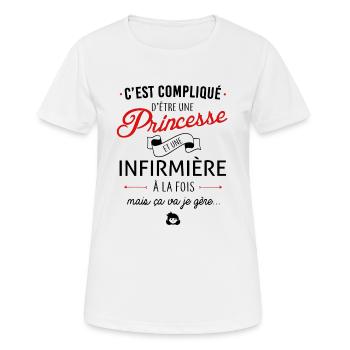 Princesse et infirmière - T-shirt respirant Femme - blanc - Devant - AI Model Female 172 dark (172cm)