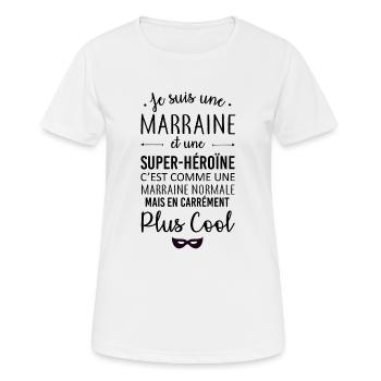 Marraine et super-héros - T-shirt respirant Femme - blanc - Devant - AI Model Female 172 dark (172cm)