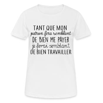 Je ferai semblant - T-shirt respirant Femme - blanc - Devant - AI Model Female 172 dark (172cm)