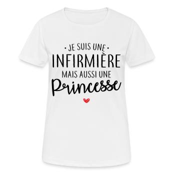 Infirmière et princesse - T-shirt respirant Femme - blanc - Devant - AI Model Female 172 dark (172cm)