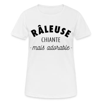 Râleuse chiante mais adorable - T-shirt respirant Femme - blanc - Devant - AI Model Female 172 dark (172cm)