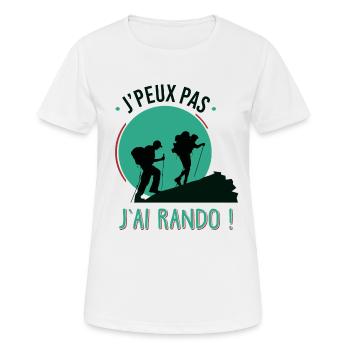 J'ai rando - T-shirt respirant Femme - blanc - Devant - AI Model Female 172 dark (172cm)