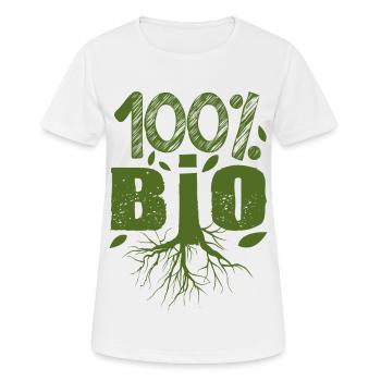 100 % Bio, agriculture biologique, producteur bio - T-shirt respirant Femme - blanc - Devant - AI Model Female 172 dark (172cm)