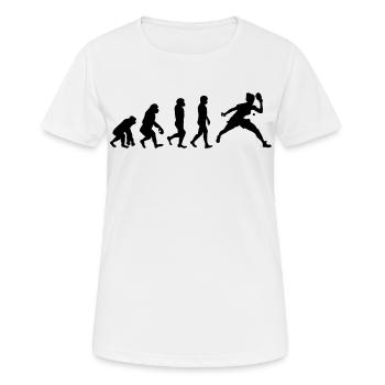 Ping Pong Table Tennis Paddle Player Evolution - Women's Breathable T-Shirt - white - Front - AI Model Female 172 dark (172cm)