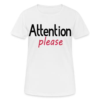 Attention please - Women's Breathable T-Shirt - white - Front - AI Model Female 172 dark (172cm)
