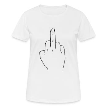 Idée de cadeau de main de doigt de doigt du milieu - T-shirt respirant Femme - blanc - Devant - AI Model Female 172 dark (172cm)