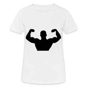 Biceps muscle fit bodybuilder musculation fitness - T-shirt respirant Femme - blanc - Devant - AI Model Female 172 dark (172cm)